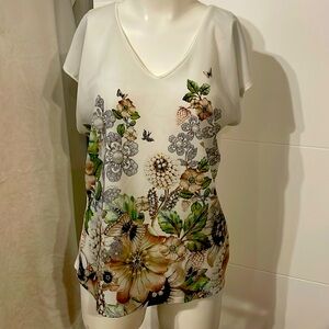 Ted Baker London Sleeveless Women’s Beige Earth Tone Butterfly Floral Sz 3 (Med)